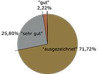 Tortendiagramm "ausgezeichnete Bewertung"